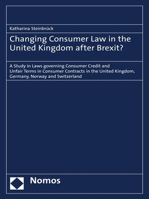 cover image of Changing Consumer Law in the United Kingdom after Brexit?